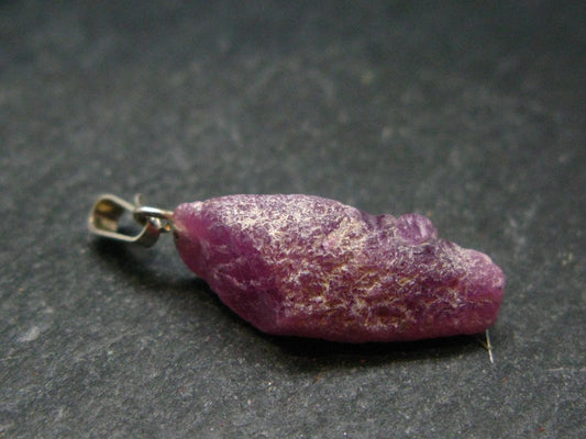 Rare Ruby Crystal Silver Pendant from India - 1.2"