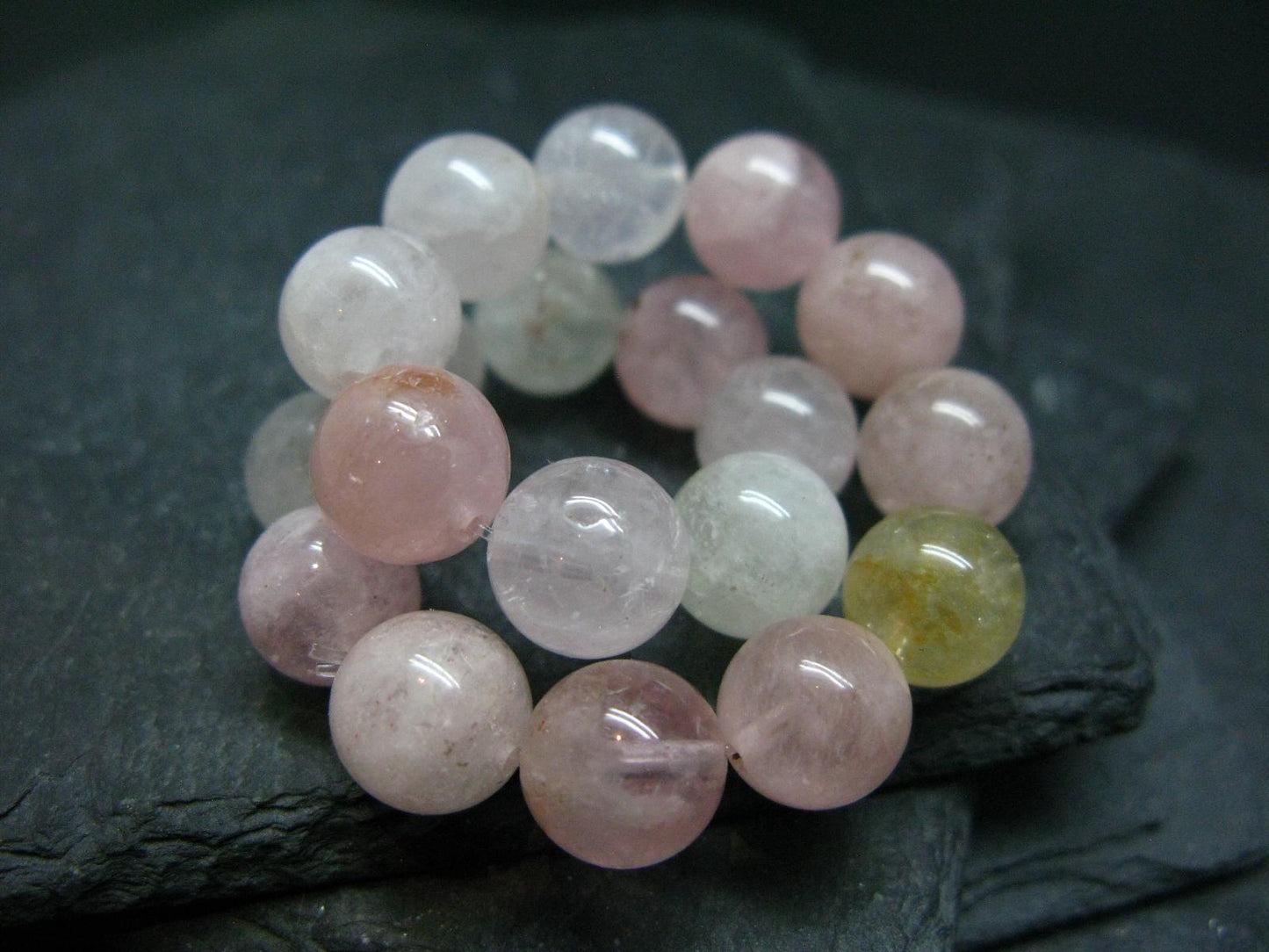 Morganite Genuine Bracelet ~ 7 Inches ~ 10mm Round Beads