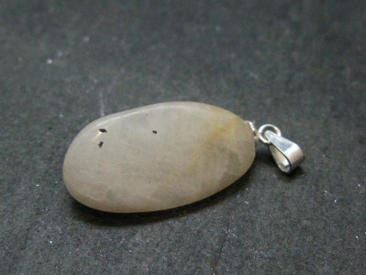 Very Rare White Cryolite 925 Silver Pendant from Greenland - 1.2" - 3.25 Grams