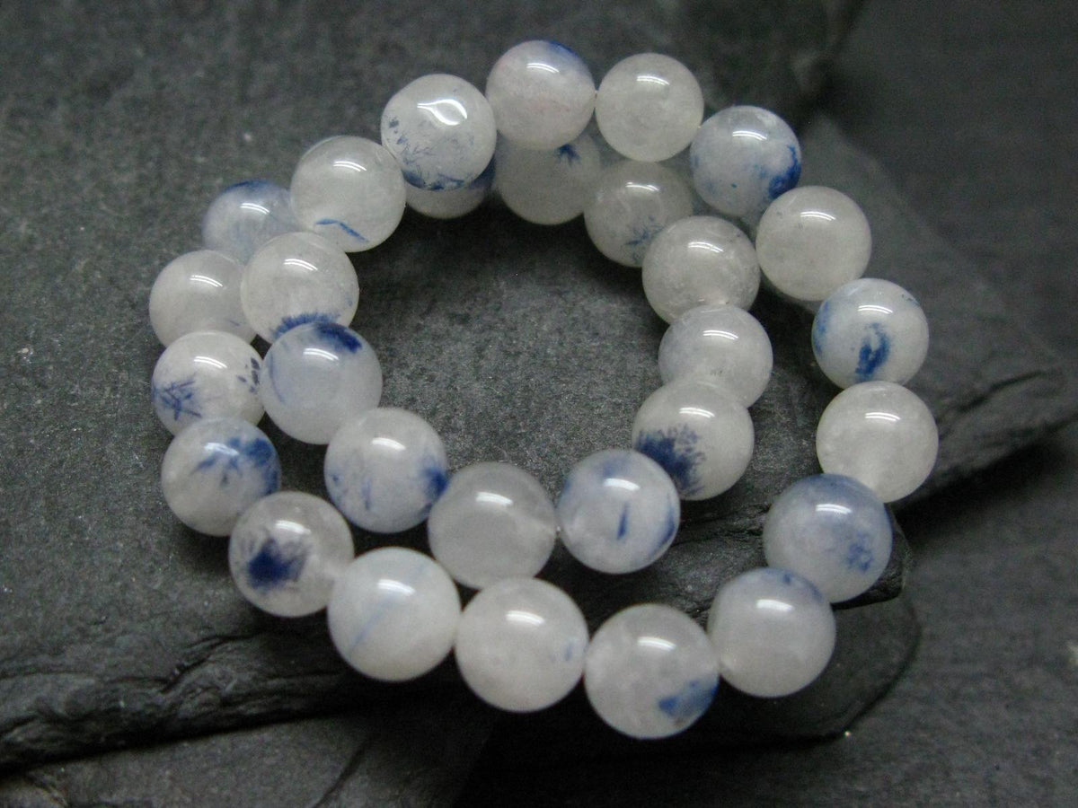 Dumortierite In Quartz Genuine Bracelet ~ 7 Inches ~ 6mm Round Beads