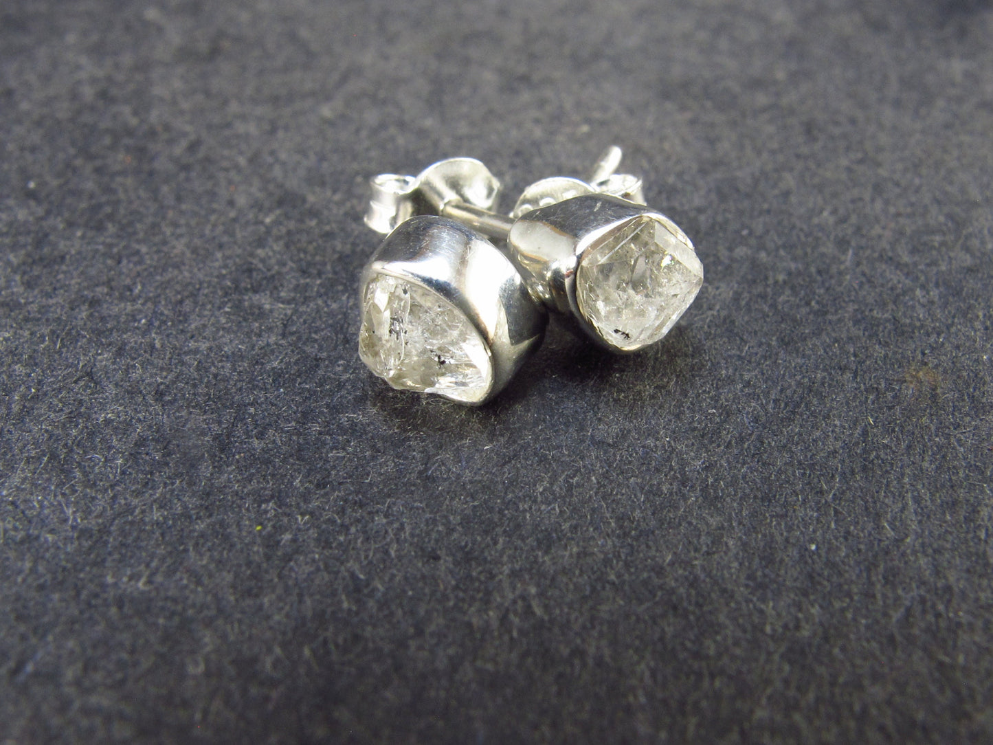 Natural Herkimer Diamond Silver Set From New York - 5.6 Grams