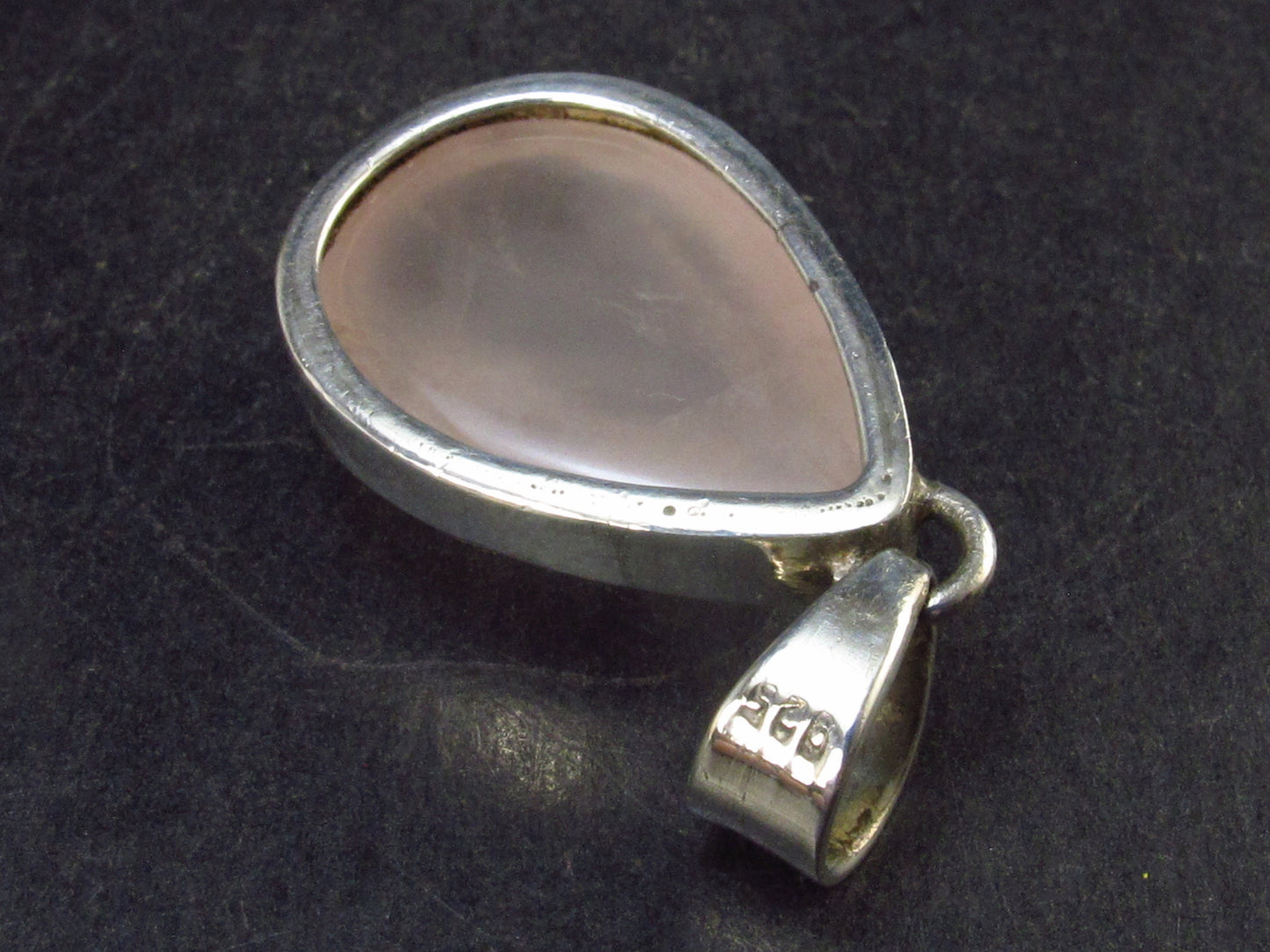 Symbol of Love and Beauty!! Natural Rose Quartz Pendant In 925 Silver From Brazil - 1.3" - 7.7 Grams