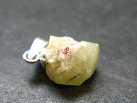 Rhodizite Rhodozite Crystal Silver Pendant from Madagascar - 0.7" - 1.20 Grams