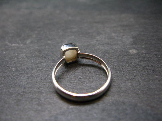 Very Rare White Cryolite 925 Silver Ring from Greenland - Size 8 - 2.0 Grams