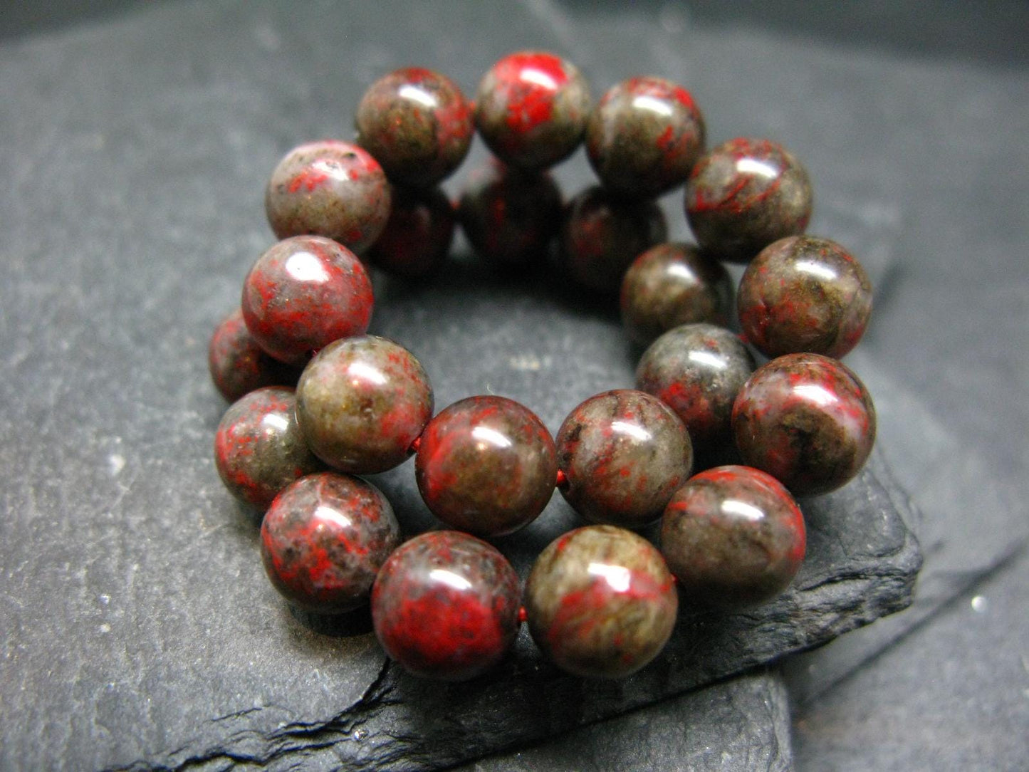 Cinnabar Genuine Bracelet ~ 7 Inches ~ 8mm Round Beads