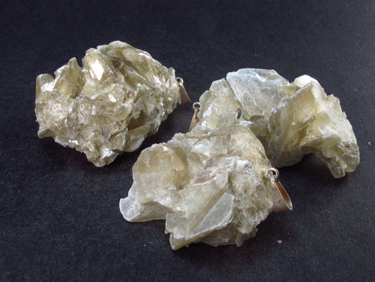 Set of 3 Muscovite Mica Pendants From Brazil