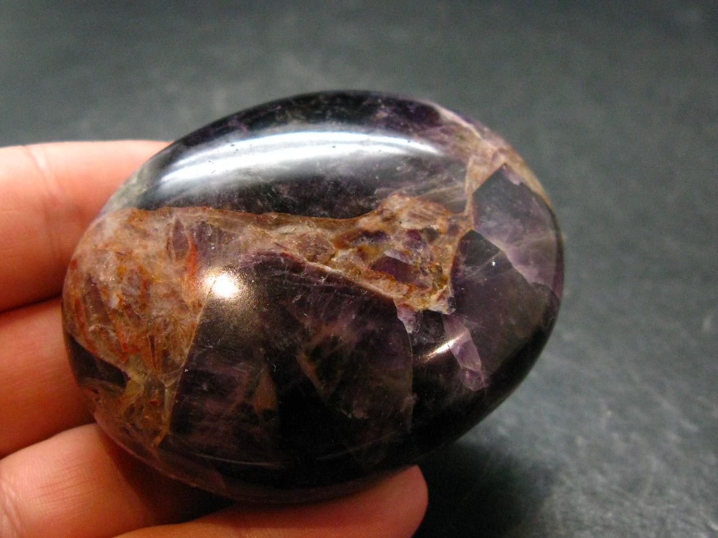 Rare Auralite Super 23 Amethyst Tumbled Stone From Canada - 2.3" - 105.10 Grams