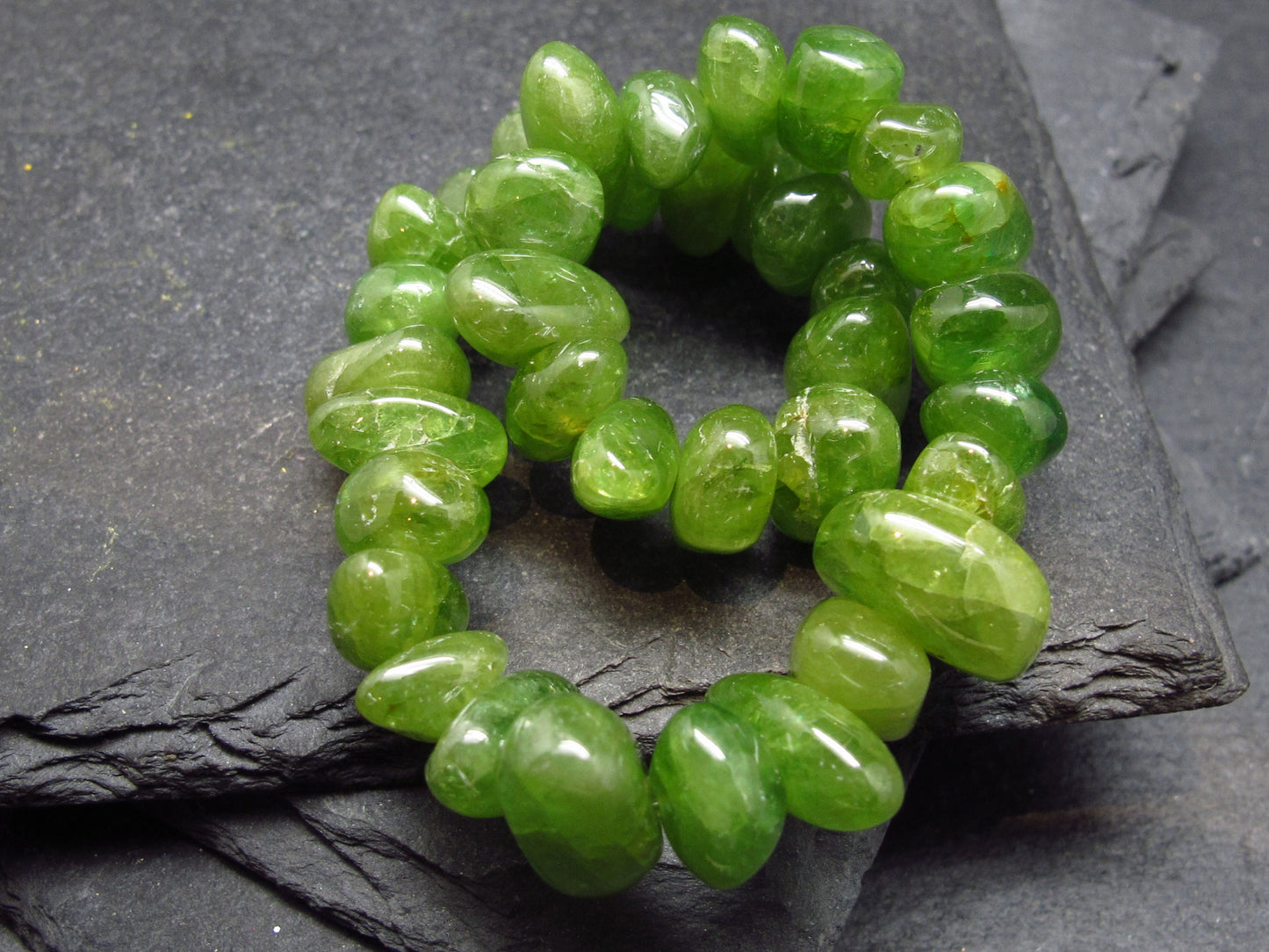 Titanite Sphene Genuine Bracelet ~ 7 Inches ~ 10mm Tumbled Beads