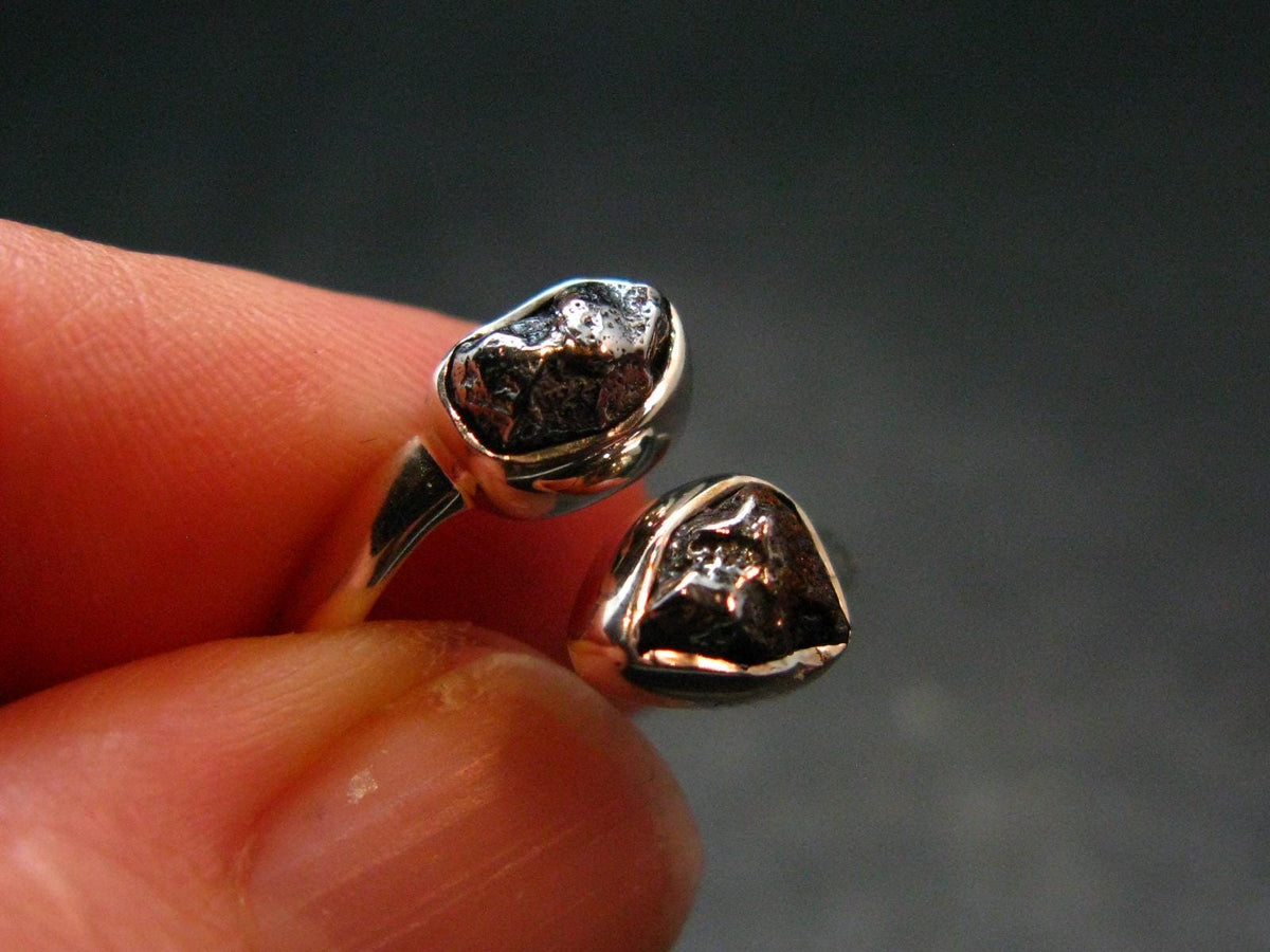 Large Meteorite Campo Del Cielo Sterling Silver Ring From Argentina - 2.36 Grams - Size 5