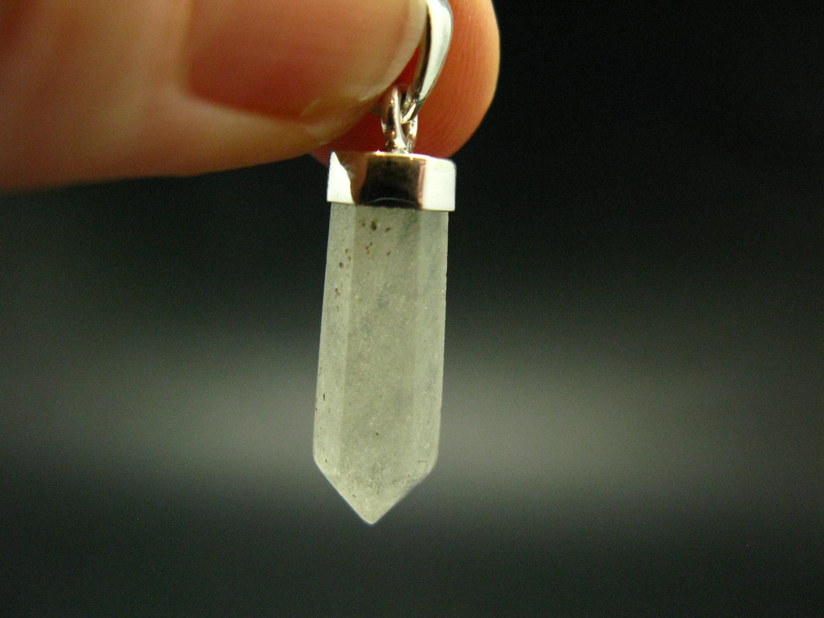 Gem Libyan Desert Glass Tektite Pendant Sterling Silver from Libya - 1.2" - 2.34 Grams