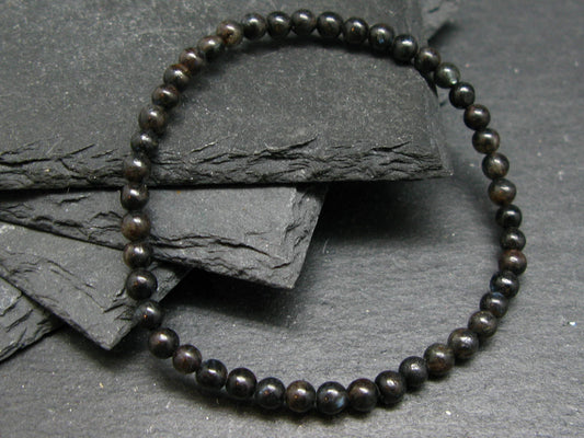 Astrophylite Astrophyllite Genuine Bracelet ~ 7 Inches ~ 4mm Round Beads