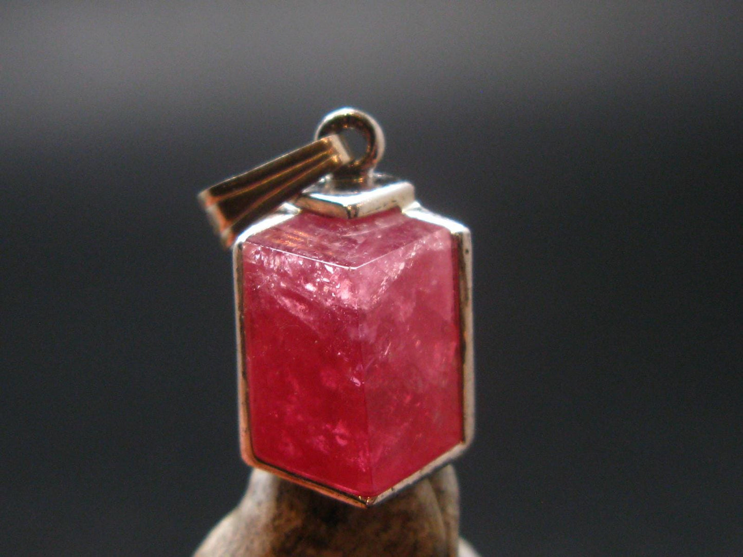 Rhodochrosite Sterling Silver Pendant From Alma Colorado - 0.8" - 2.69 Grams