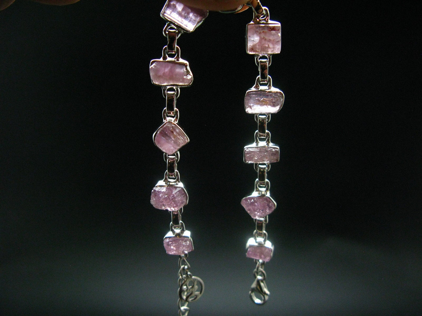 Pink Rose Imperial Topaz Silver Bracelet From Brazil- 7" - 14.8 Grams