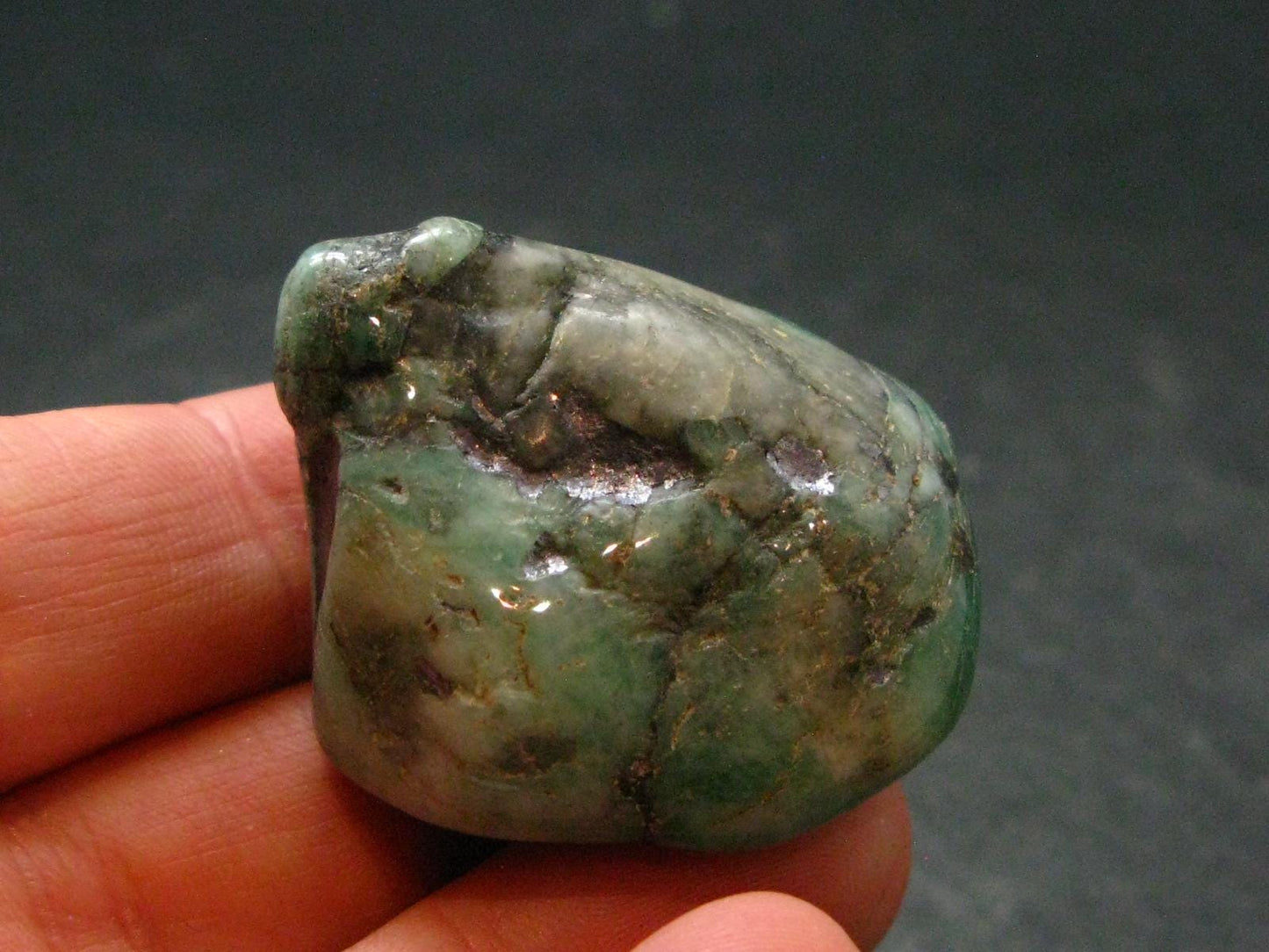 Natural Emerald Tumbled Stone from Brazil - 1.1" - 21.69 Grams