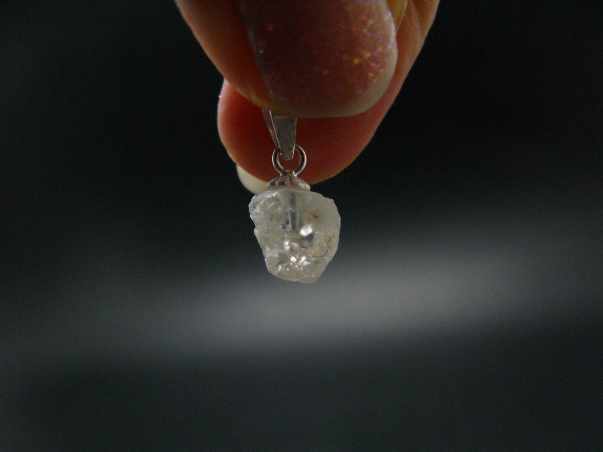 Gem Beryllonite Crystal Silver Pendant from Brazil - 0.6" - 3.15 Carats