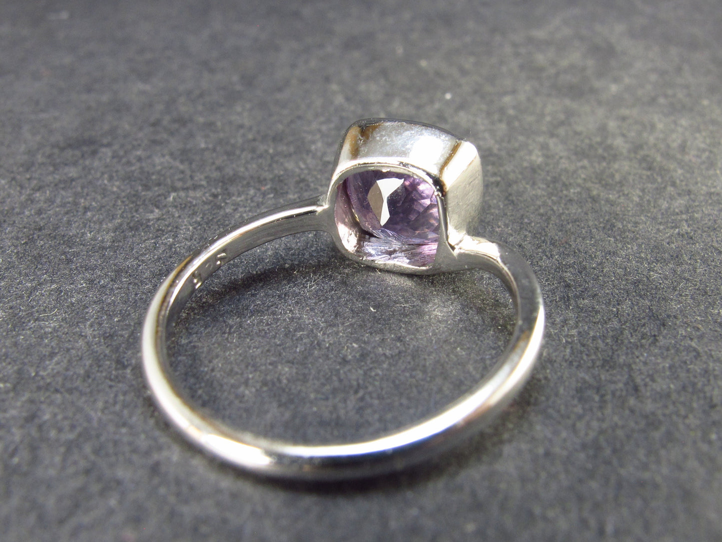 Siberian Amethyst!! Natural Faceted Rich Purple Color Amethyst Sterling Silver Ring - 2.54 Grams - Size 7.5