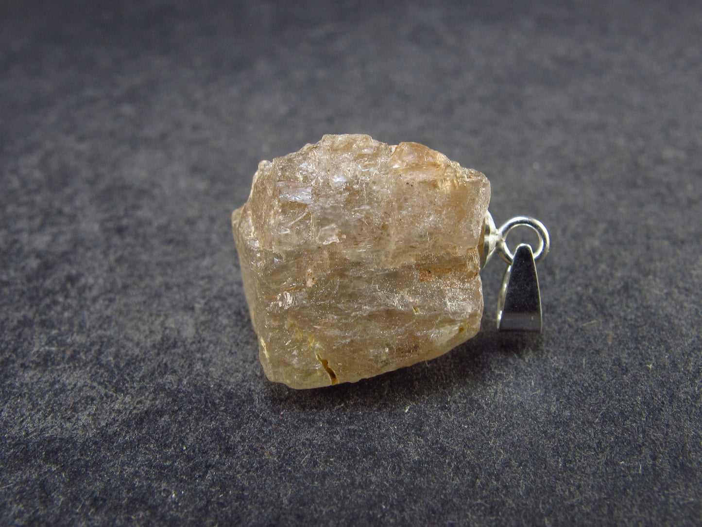 Golden Scapolite Silver Pendant From India - 0.8" - 2.90 Grams