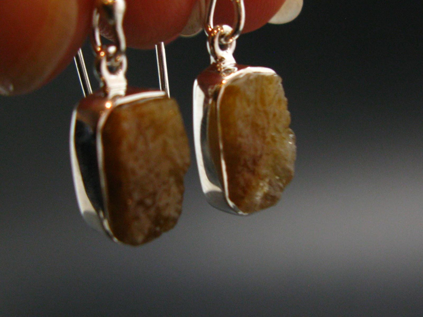 Rare Herderite Crystal Silver Earrings from Brazil - 3.07 Grams