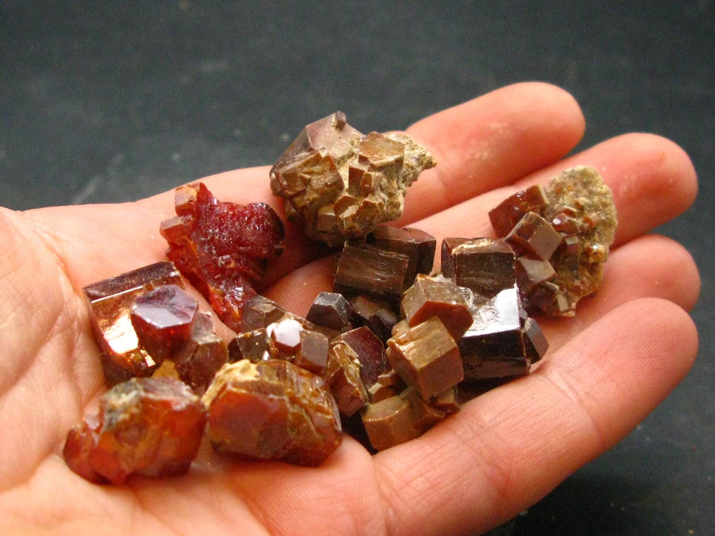 Lot of 10 Dark Red Vanadinite Cluster From Morocco - 77.51 Grams