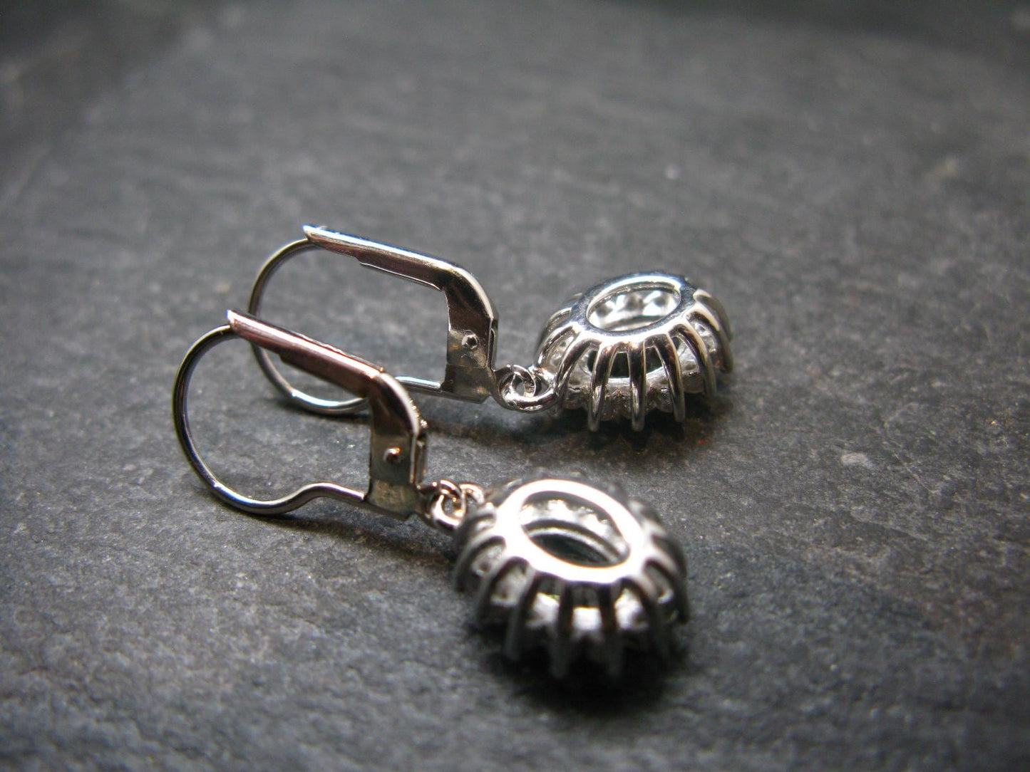 Moldavite Tektite Silver Earrings from Czech Republic - 3.41 Grams