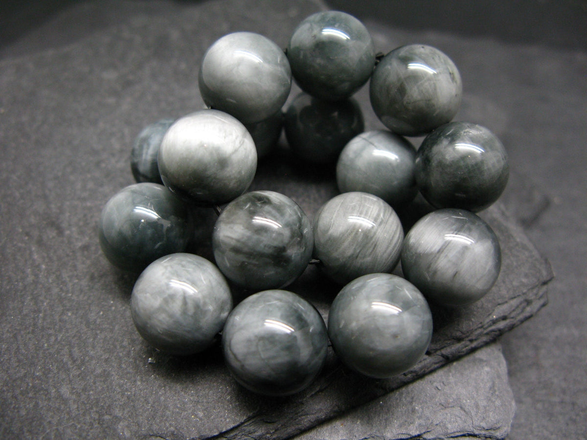 Cats Eye Eagles Eye Genuine Bracelet ~ 7 Inches ~ 12mm Round Beads