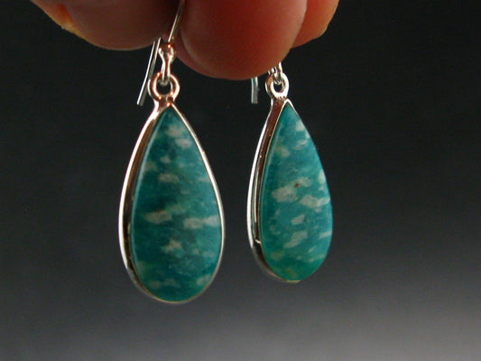 Amazonite Silver Earrings from Russia - 4.51 Grams
