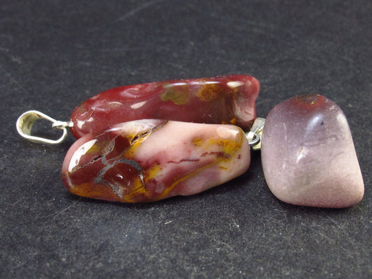 Set of 3 Natural Mookaite Pendant From Australia