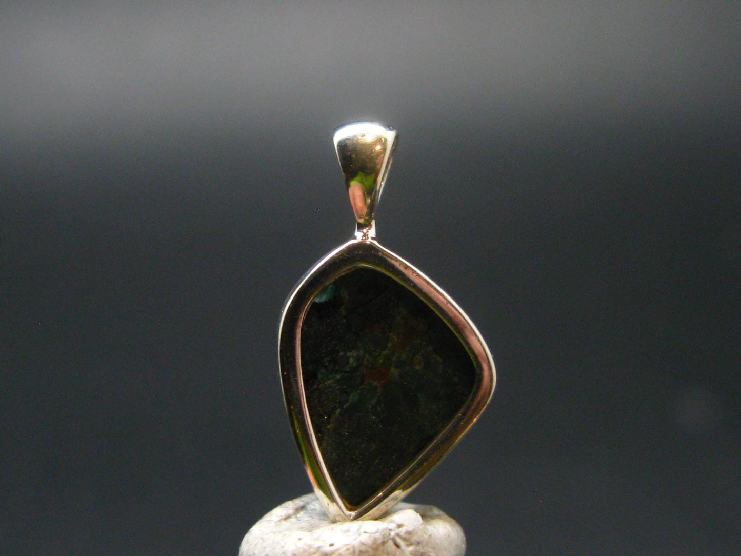 Extremely Rare Rough Grandidierite Silver Pendant From Madagascar - 0.9" - 1.39 Grams