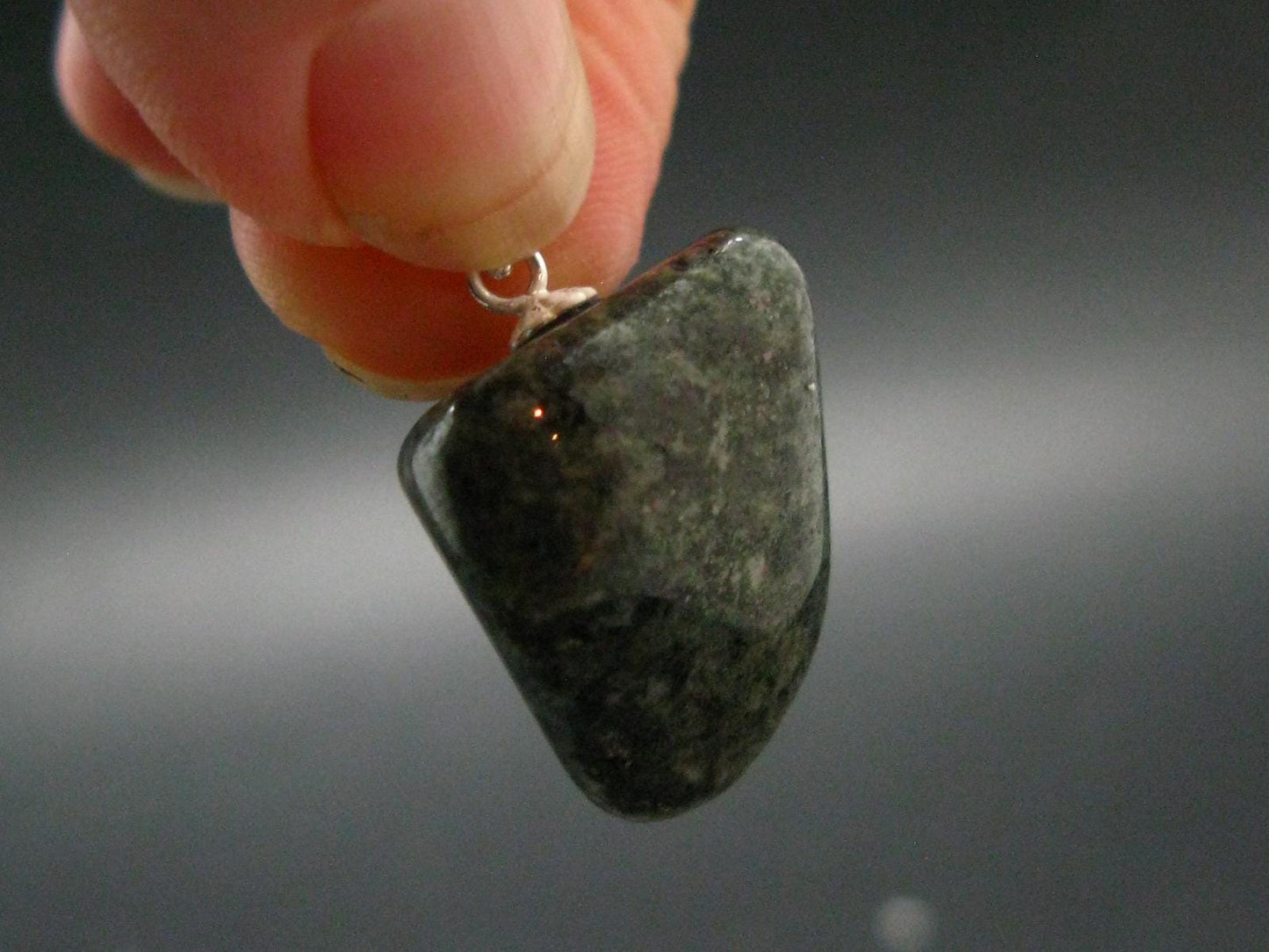 Rare Stonehenge Bluestone SS Pendant From Wales UK - 1.0" - 5.73 Grams