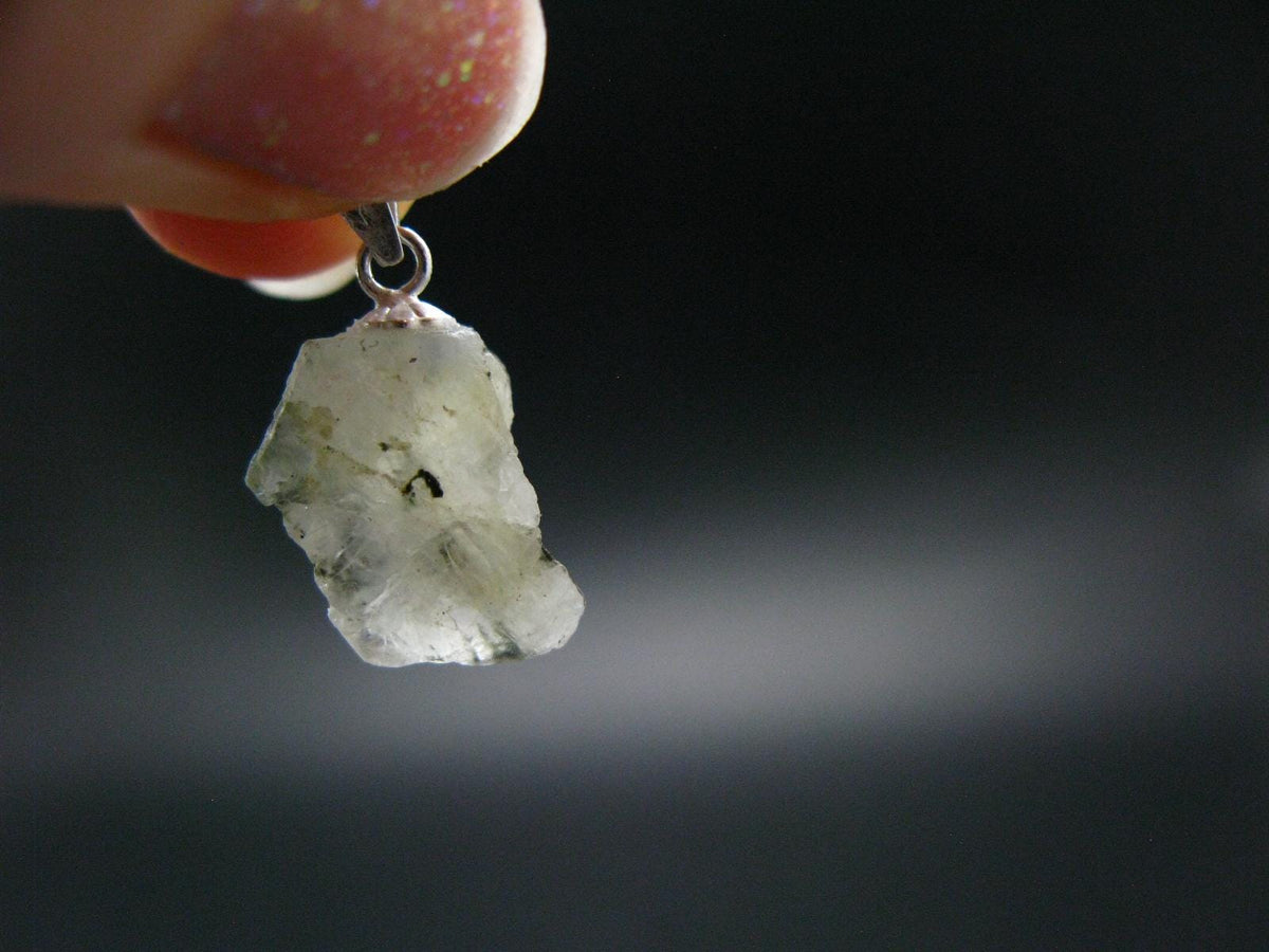 Phenakite Phenacite Crystal Silver Pendant From Russia - 0.8" - 1.85 Grams