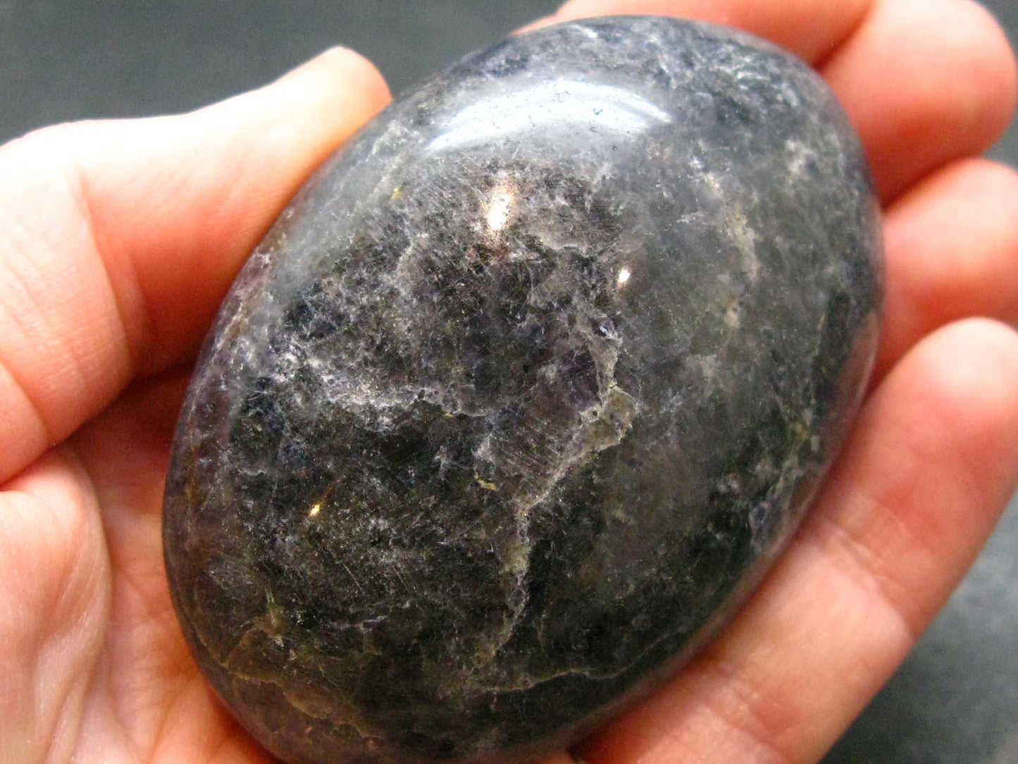 Rare Iolite Cordierite Tumbled Stone from Tanzania - 107.15 Grams - 2.4"