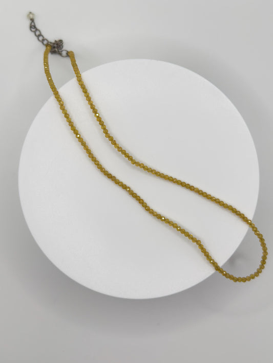 Yellow Sapphire Necklace - Faceted Sapphire Beads - Natural Gemstone Jewelry - September Birthstone Gift - 6.49 Grams