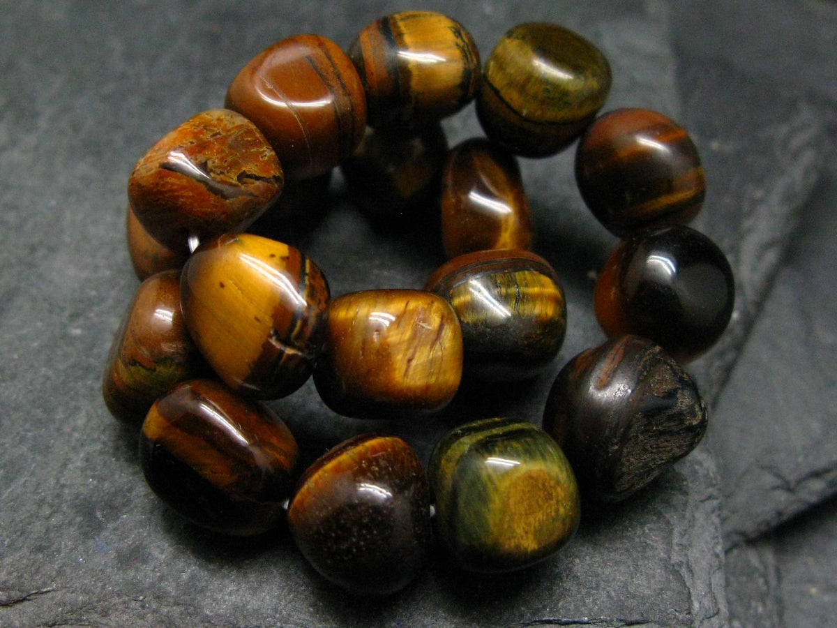 Tiger Eye Genuine Bracelet ~ 7 Inches ~ 10mm Tumbled Beads