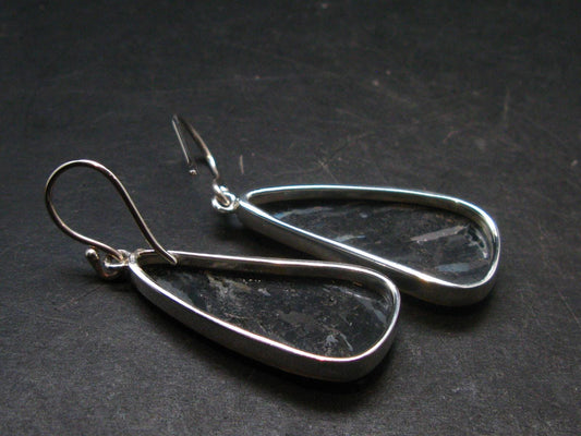 Very Rare Sterling Silver Nuumite Nuummite Earrings From Greenland