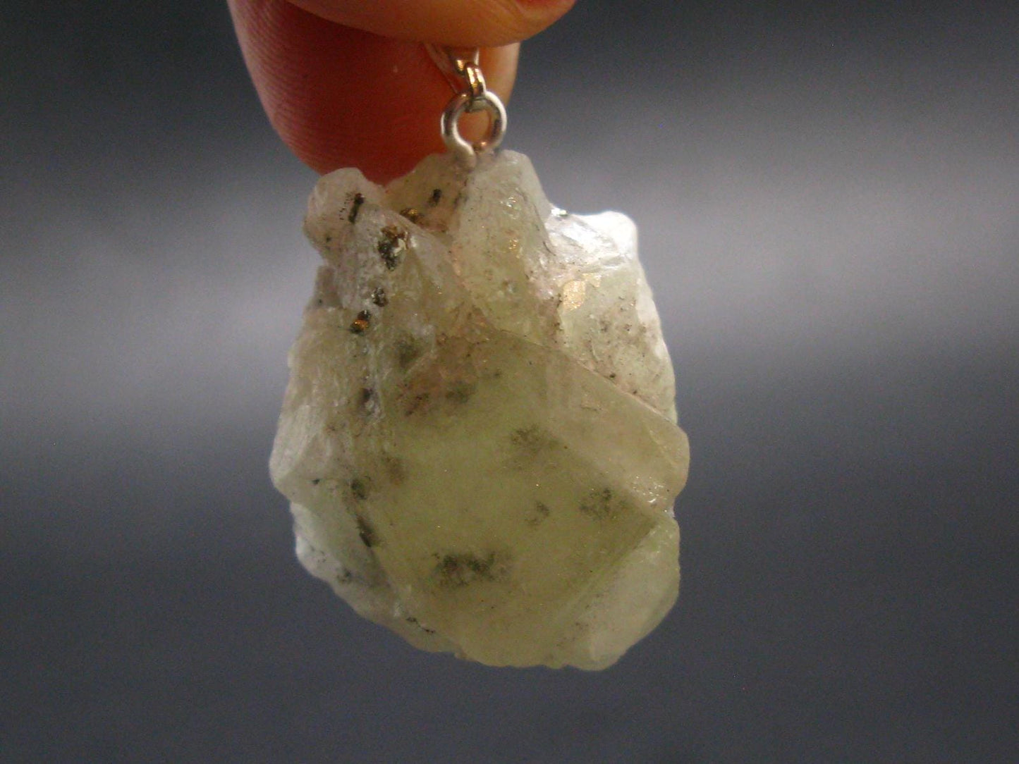Datolite Crystal Silver Pendant From Russia - 1.4" - 16.41 Grams