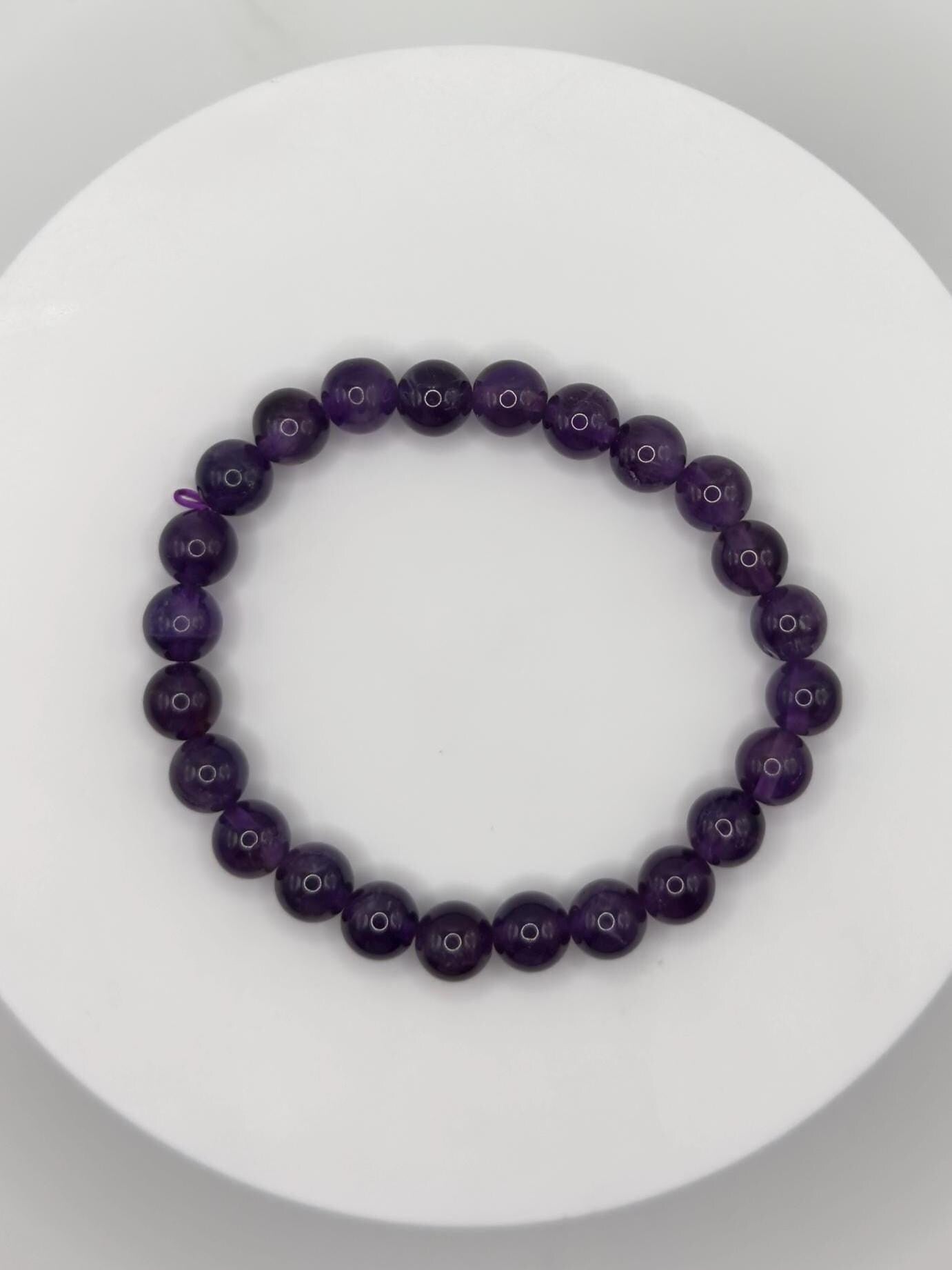 Classic Amethyst Stretch Bracelet – Calming & Spiritual Clarity - 15.69 Grams