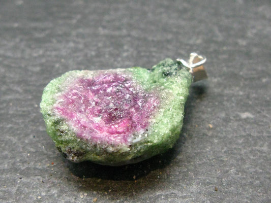 Ruby In Zoisite Silver Pendant from India - 1.1" - 6.46 Grams