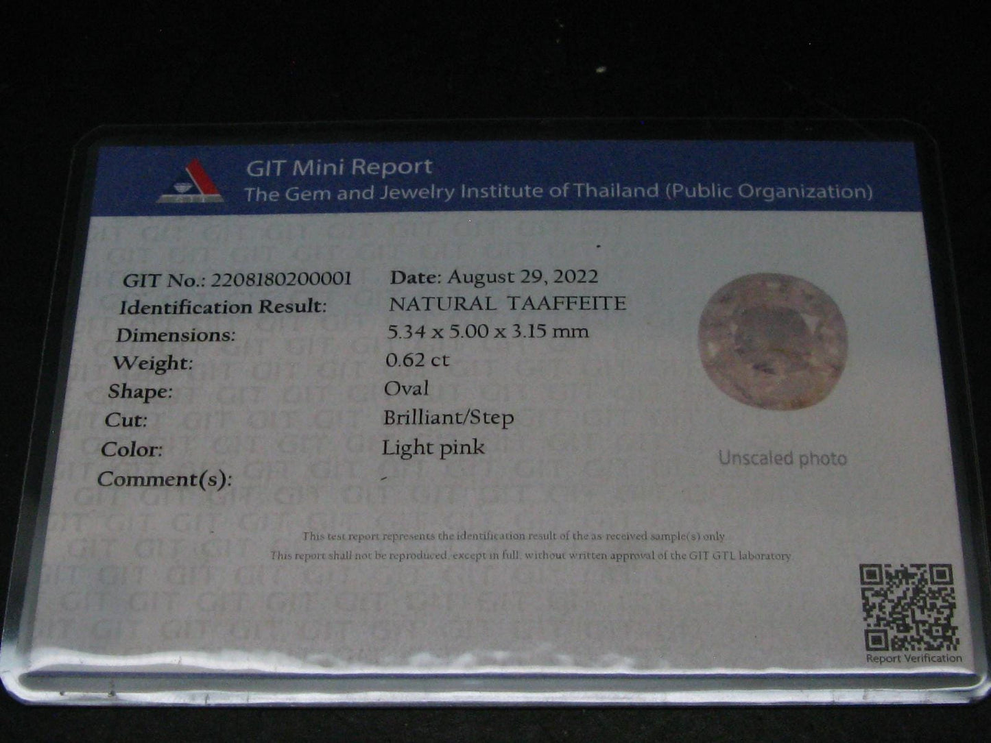 0.62 Carat Rare Gem Taaffeite Cut Stone From Mogok
