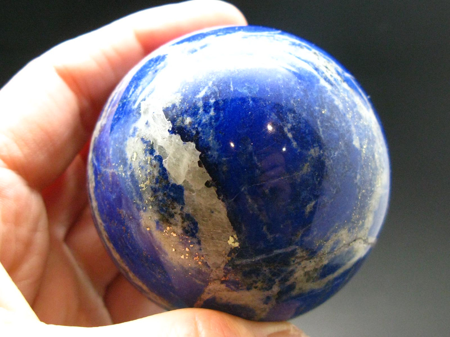 Beautiful Blue Lapis Lazuli Sphere from Afghanistan - 2.2"