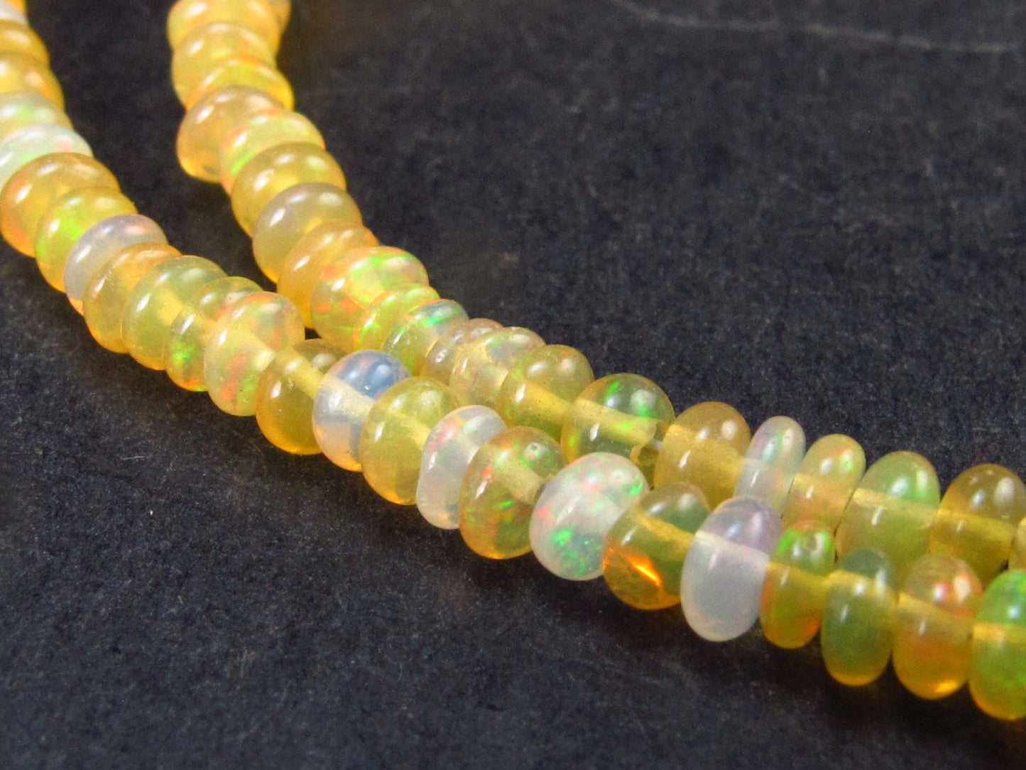 Lightweight Gem Sparkly Opal Tiny Beads Necklace from Mexico - 18.5" - 5.8 Grams