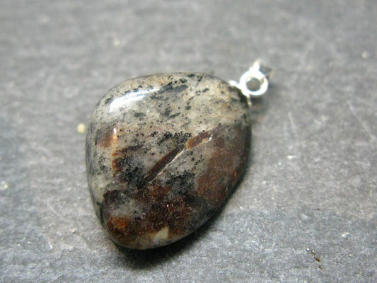 Tumbled Astrophylite Astrophyllite Silver Pendant From Russia - 1.0"