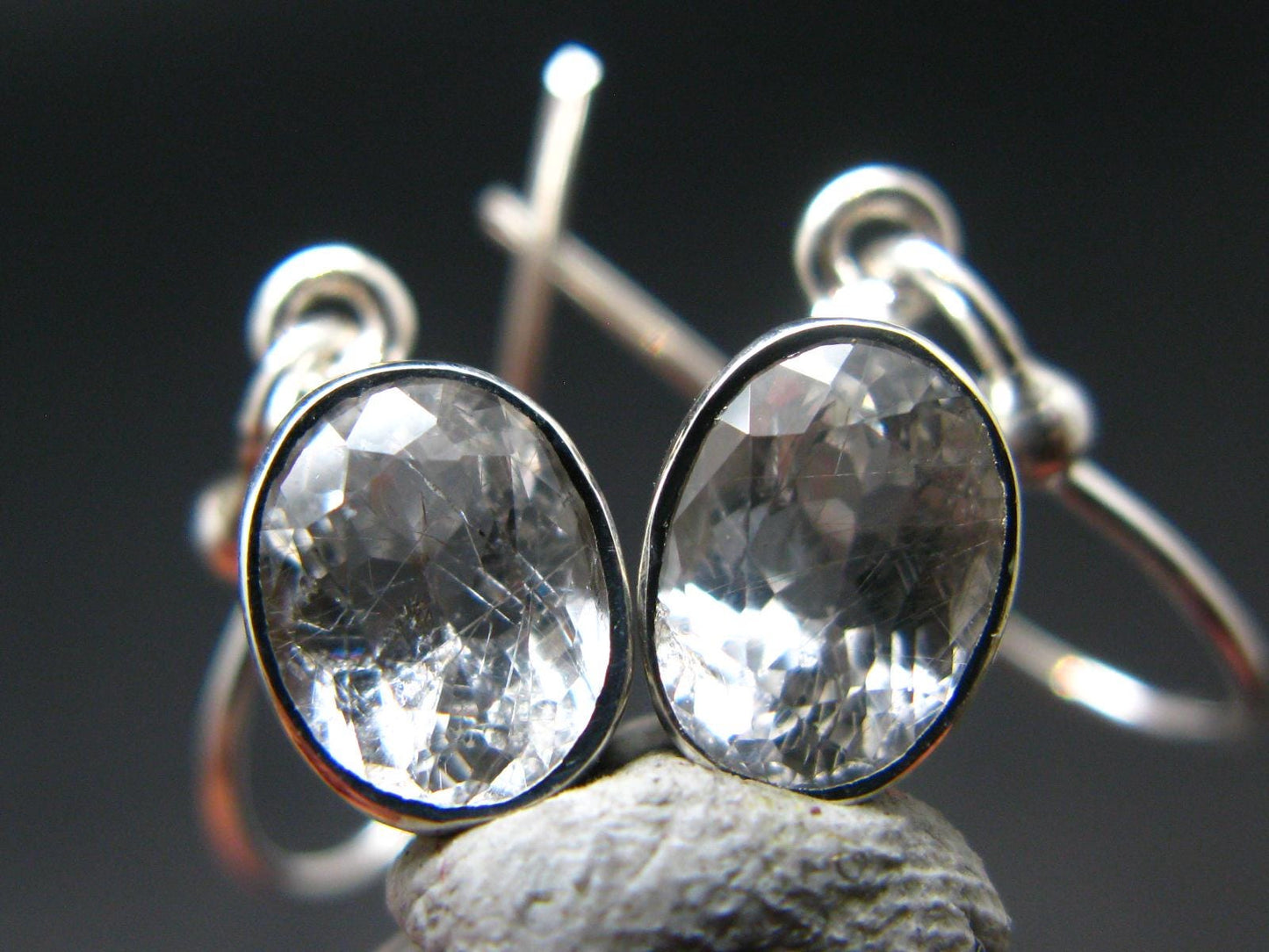 Phenakite Phenacite Silver Earrings From Russia - 2.31 Grams