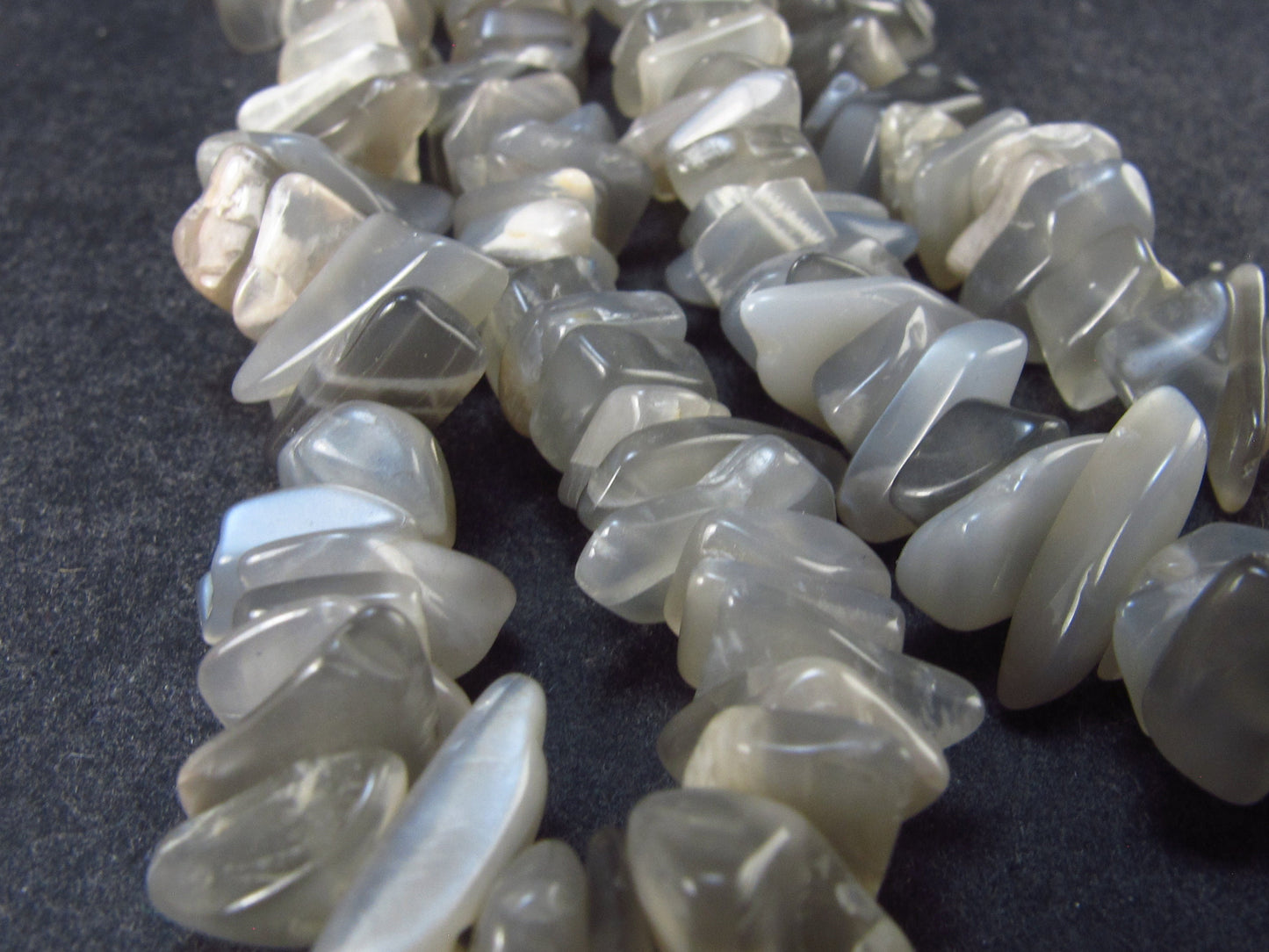 Lot of 3 Gray Moonstone Necklaces From India - 18"