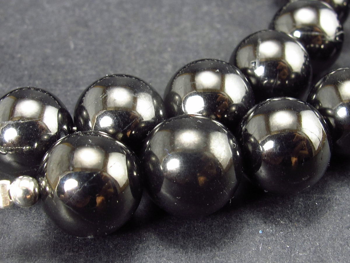 Elite Shungite Necklace with 10mm Round Beads From Russia - 18"