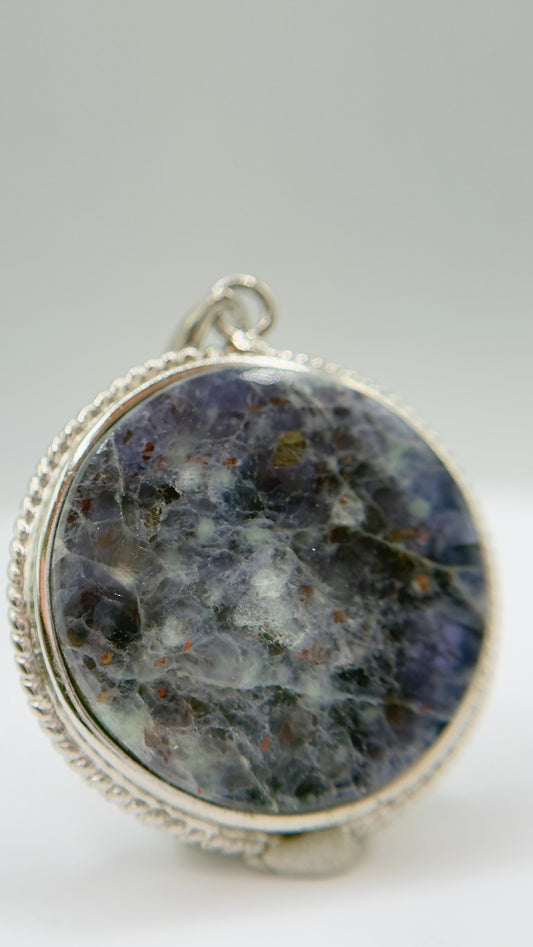 Lattice Sunstone Pendant Necklace, Sterling Silver Natural Crystal Jewelry (6.71g)