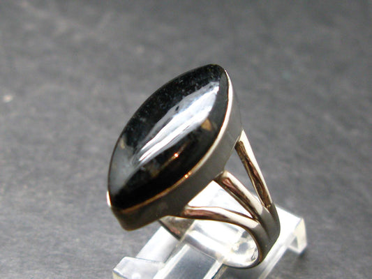 Real!! Very Rare Nuumite Nuummite Sterling Silver Ring from Greenland - 5.55 Grams - Size 7