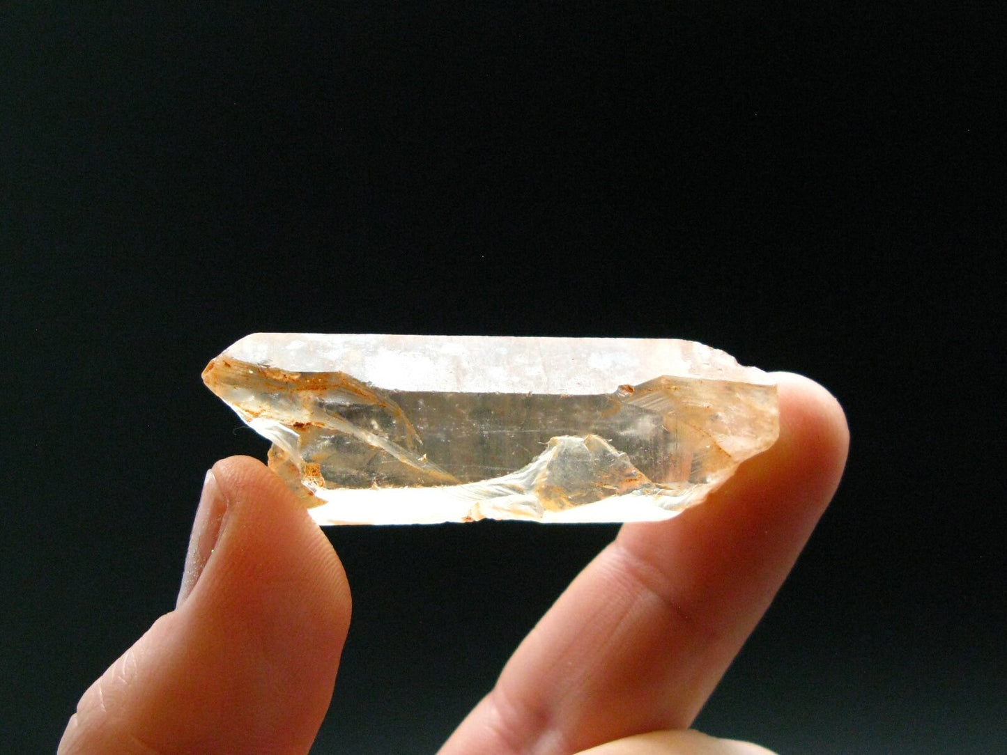 Tangerine Quartz Crystal Cluster From Brazil - 13.11 Grams - 1.9"