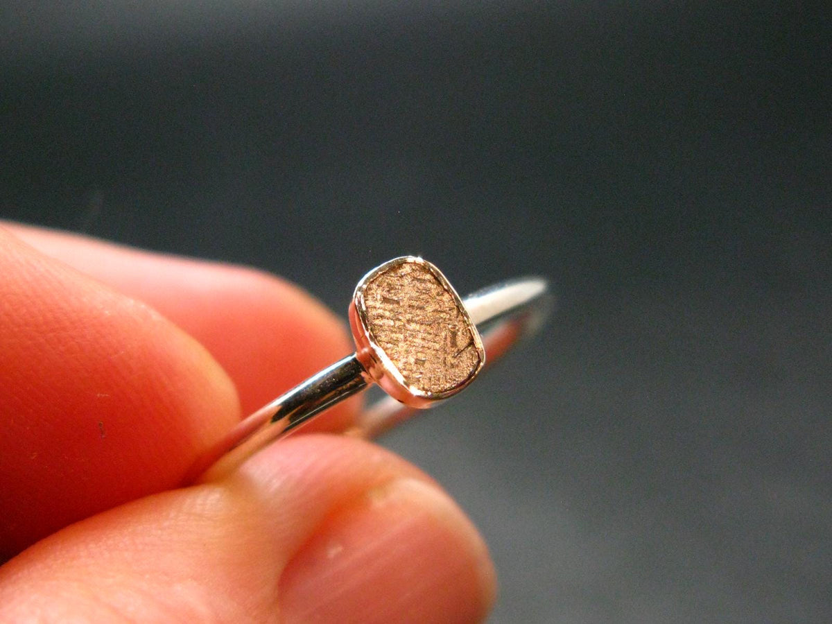 Muonionalusta Meteorite Sterling Silver Ring from Sweden - 1.68 Grams - Size 9