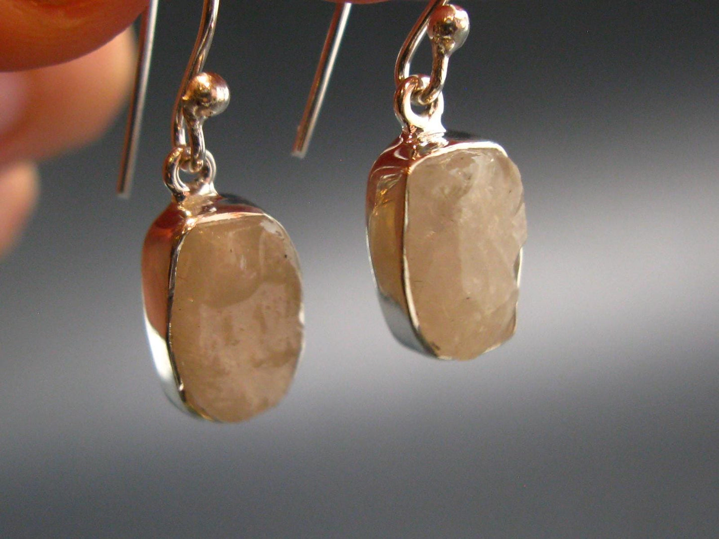 Phenakite Phenacite Silver Earrings From Nigeria - 2.97 Grams