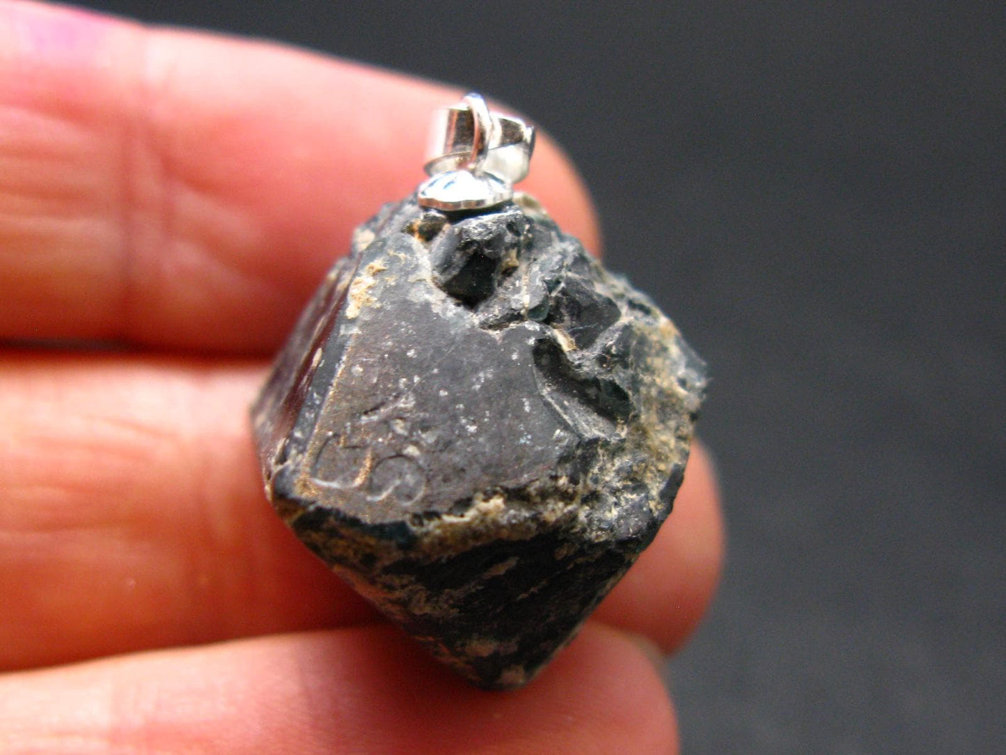 Blue Spinel Crystal Silver Pendant From Tanzania - 1.0" - 8.96 Grams